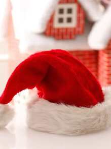 1入組聖誕帽,長毛絨聖誕老人帽裝飾用品適用於聖誕,合適適用於成年人和兒童