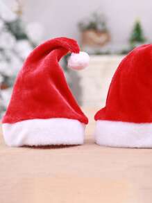 1入組聖誕帽,長毛絨聖誕老人帽裝飾用品適用於聖誕,合適適用於成年人和兒童