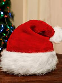 1入組聖誕帽,長毛絨聖誕老人帽裝飾用品適用於聖誕,合適適用於成年人和兒童