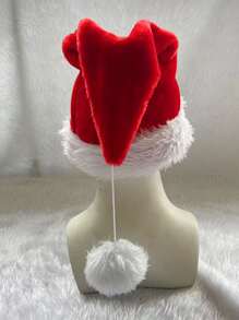 1入組聖誕帽,長毛絨聖誕老人帽裝飾用品適用於聖誕,合適適用於成年人和兒童