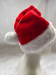 1入組聖誕帽,長毛絨聖誕老人帽裝飾用品適用於聖誕,合適適用於成年人和兒童