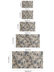 1pc Floral Pattern Tablecloth - Blue - View 11