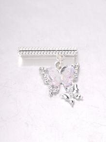 1 pieza de Adorno de anillo de decoración con banda de reloj de Mariposa con Brillantes Rhinestones compatible con Bandas de y Bandas de Reloj Galaxy Series, Regalo de Suerte para Niñas