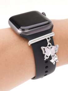 1 pieza de Adorno de anillo de decoración con banda de reloj de Mariposa con Brillantes Rhinestones compatible con Bandas de y Bandas de Reloj Galaxy Series, Regalo de Suerte para Niñas