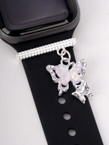 1 pieza de Adorno de anillo de decoración con banda de reloj de Mariposa con Brillantes Rhinestones compatible con Bandas de y Bandas de Reloj Galaxy Series, Regalo de Suerte para Niñas