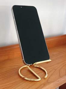 1pc Metal Iron Desktop Phone & Tablet Holder Stand For Live Streaming Decoration - Gold - View 5