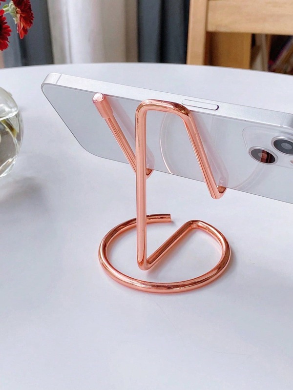 1pc Desktop Metal Phone & Tablet Stand, Iron Art Cellphone Holder Base Ornaments