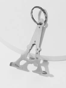 1pc Creative Functional Alloy Keychain With Bottle Opener For Women - Silver - View 4