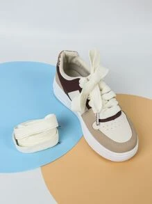 1 對 130 公分時尚金屬鞋頭大平帶鞋帶鞋配件 - 白色 - 查看 2