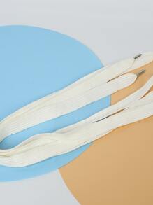 1 對 130 公分時尚金屬鞋頭大平帶鞋帶鞋配件 - 白色 - 查看 3