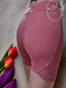 Licra deportiva con transparencia a los costados, short corto deportivo para dama, comodo, ajustado, sexy - Rosa - Ver 2