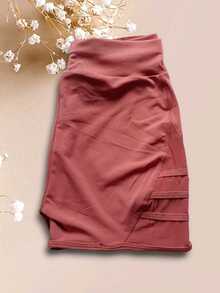 Licra deportiva con transparencia a los costados, short corto deportivo para dama, comodo, ajustado, sexy - Rosa - Ver 4