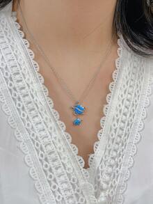 S925 Sterling Silver Simple Design Pendant Necklace With Unique Aesthetic And Creative Popularity - Silver - View 4