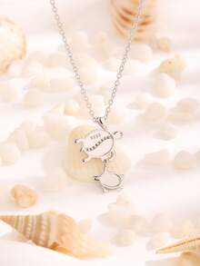 S925 Sterling Silver Simple Design Pendant Necklace With Unique Aesthetic And Creative Popularity - Silver - View 3