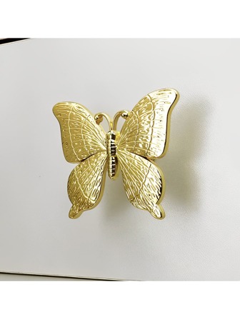 1入組金屬質感蝴蝶造型門把手