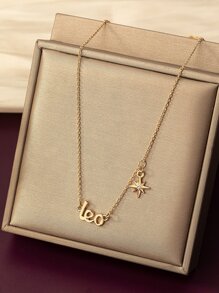 吊墜項鍊 - 金黃色 - 查看 1