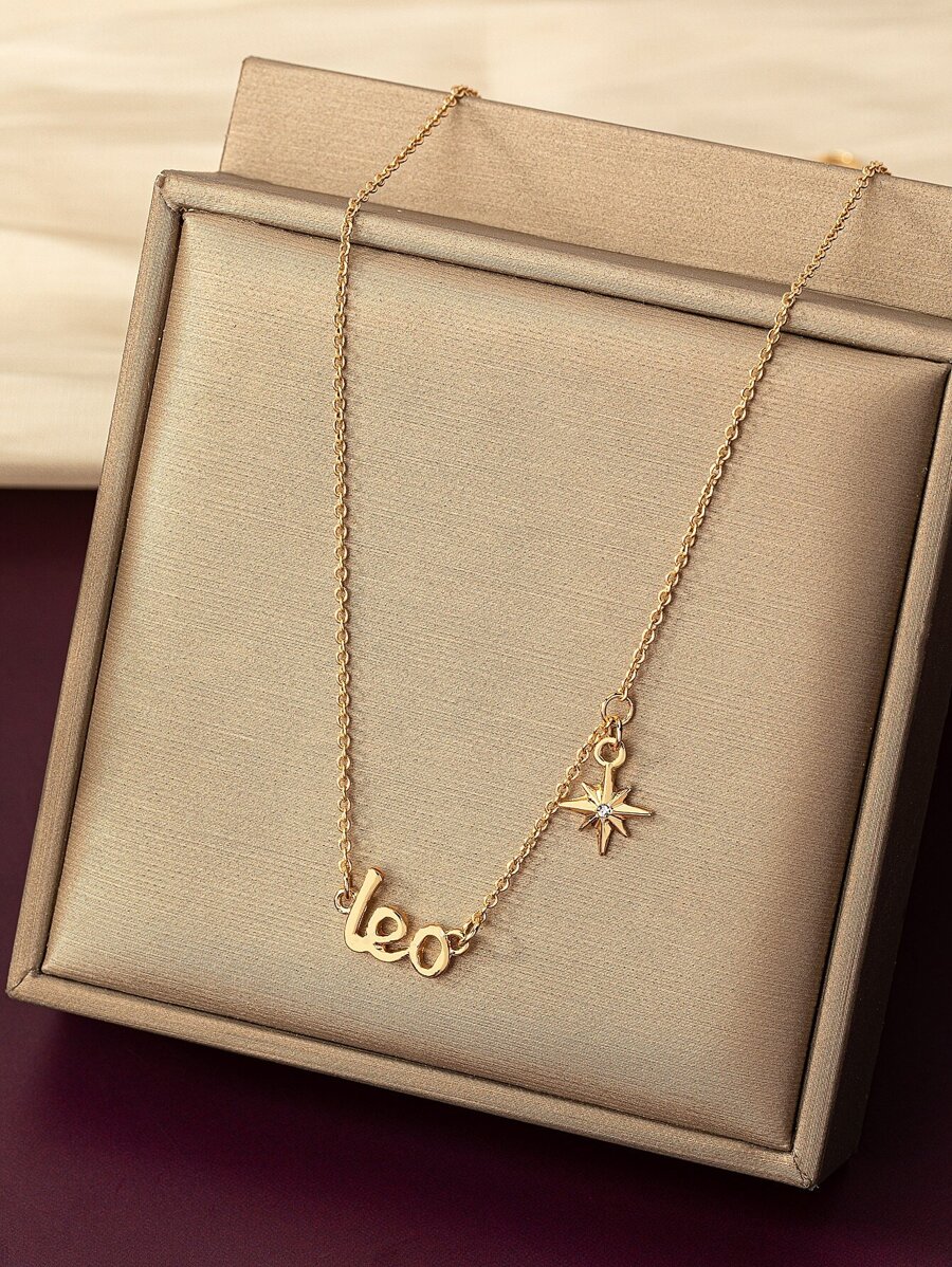 吊墜項鍊 - 金黃色 - 查看 1