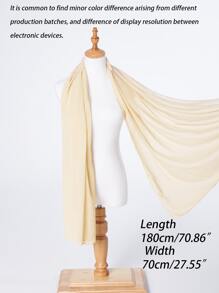 1 pieza Bufanda transpirable elegante de gasa de color sólido para mujer Adecuado para Diario - Amarillo - Ver 5