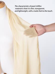 1 pieza Bufanda transpirable elegante de gasa de color sólido para mujer Adecuado para Diario - Amarillo - Ver 6