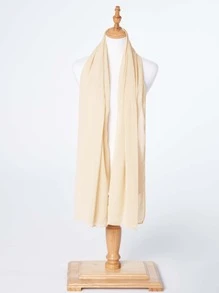 1 pieza Bufanda transpirable elegante de gasa de color sólido para mujer Adecuado para Diario - Amarillo - Ver 4