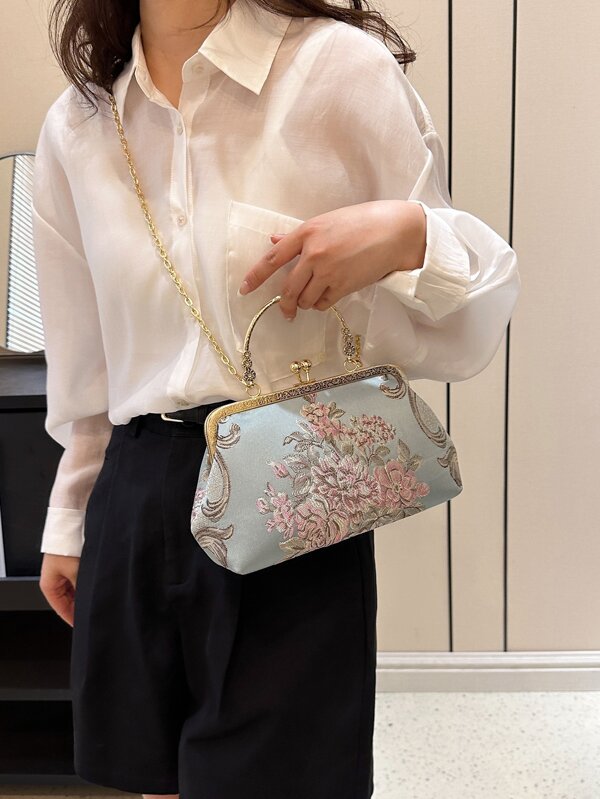 Glitter Bling,Shiny Glamorous,Elegant,Exquisite New Arrival Retro Floral Pattern Clutch Handbag, 2023 Dinner Bag,Evening Bag For Party Girl,Woman,For Female Perfect For Party,Wedding,Prom,Dinner/Banquet,For Best Gift For Women