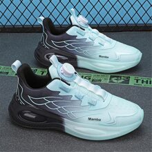 男士旋鈕扣飾&前漸變字母拼貼戶外運動織物運動鞋 - 黑色 - 查看 3