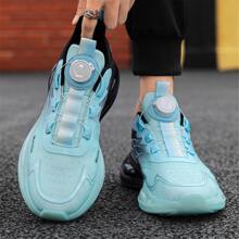 男士旋鈕扣飾&前漸變字母拼貼戶外運動織物運動鞋 - 黑色 - 查看 5