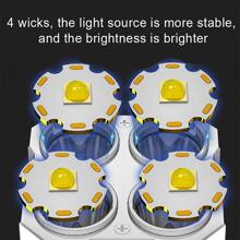 1 件 4 芯超亮可充电手电筒，户外多功能 LED 聚光灯，带电池指示灯和 COB 灯，户外照明手电筒 - 白色 - 查看 5