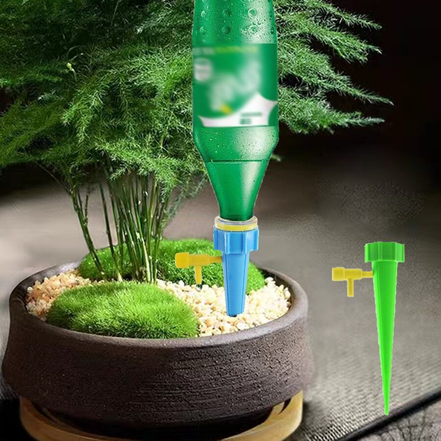 10 件/套塑料自动浇水装置，花园日常绿色植物浇水装置，园林工具，花园园艺工具 - 綠色 - 查看 1