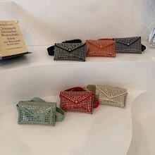 时尚百搭铆钉朋克风优雅街头迷你皮革腰包 - 橘色 - 查看 2