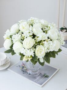 1PC Hoa mẫu đơn nhân tạo lớn Bó hoa cẩm tú cầu lụa Trang trí đám cưới Chất liệu vòng hoa tự làm, Hoa cầm tay cô dâu, Hoa cổ tay, Hoa ngực, Phụ kiện trang trí hoa đầu, Trang trí xe cưới, Trang trí vòm ngang, Nhà, Phòng ăn, Phòng ngủ, Trang trí bình hoa, Trang trí tiệc sinh nhật Vật Liệu, Quà Tặng Lễ Tình Nhân Và Năm Mới - Màu be - Xem 4