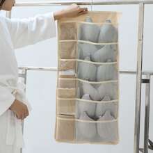 doméstico doble faz 36 cuadros Ropa interior almacenamiento tipo de cajón Calcetines Sujetador Braguitas apartado de cuadros armario almacenamiento Bolsa colgante - Gris - Ver 8