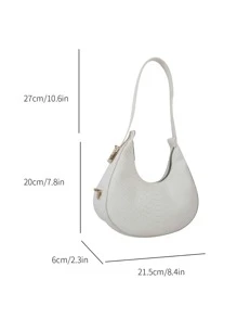 New Arrival Summer Fashion Solid Color Shoulder Bag - Beige - View 3