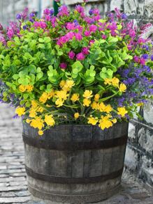 6 Fleurs Artificielles Pour Extérieur 6 Style Décoration UV Résistant Fausses Fleurs Verdure Plante Fausses Fleurs Pour Décoration Extérieur Plante Suspendu Pot De Fleur Domicile Jardin Décor - Multicolore - Voir 6