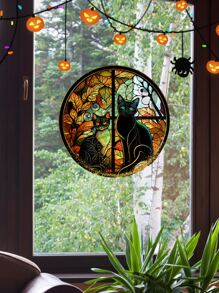 1pc Vintage Cat Pvc Electrostatic Glass Sticker - Multicolor - View 6