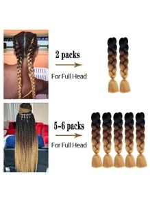 棕色辮子接發24寸1包合成耐高溫彩虹巨型辮子發麻花鉤針女發