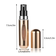 5ML香水補充瓶，便攜式小型可裝香水的噴霧瓶，空的化妝容器，適用於旅行，熱門旅行必備，夏日度假和返校季的旅行組織者 - 金色 - 查看 4