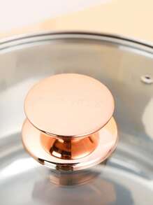 kaisa villa 五層加厚底部不鏽鋼湯鍋，配有不粘塗層，適用於電磁爐和燃氣爐，家用 - 金色 - 查看 7