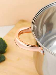 kaisa villa 五層加厚底部不鏽鋼湯鍋，配有不粘塗層，適用於電磁爐和燃氣爐，家用 - 金色 - 查看 8