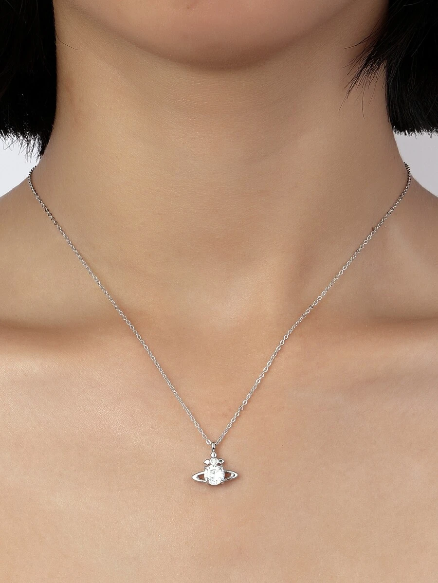 1 Peça Colar De Corrente De Clavícula Minimalista Com Inserção Luxuosa E Fashion, Design Único