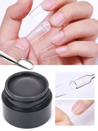 1入組10克透明uv Led功能凝膠固體指甲尖紫外線燈甲片延長凝膠離爪美甲凝膠膠彩指甲貼diy沙龍禮物指甲延伸