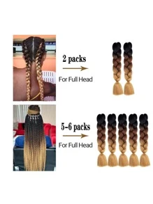 Brown Braided hair extension 24 "1 package synthetic high temperature Rainbow Giant braided hair Twist crochet female hair
