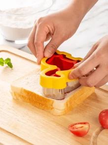 1 Miếng Máy cắt bánh sandwich , Hình trái tim Dụng cụ cắt bánh quy , Bánh mỳ Cắt Máy móc Đối với Làm bánh - Màu vàng - Xem 2