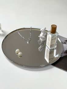 罕见镜面银色托盘，轻奢桌面收纳托盘，不锈钢浴室托盘，装饰性化妆品及珠宝托盘，情人节礼物，房间装饰 - 銀色 - 查看 4