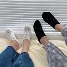 四的波卡圓點時尚百搭每天裝飾船襪 - 彩色 - 查看 2