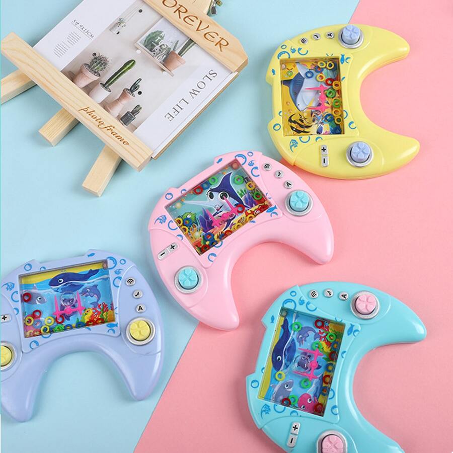 1pc Classic Water Press Bubble Machine Toy With Game Of Ring Toss