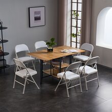 6pcs Elegant Foldable Iron & PVC Chairs for Convention & Exhibition White - trắng - Xem 1