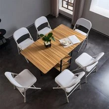 6pcs Elegant Foldable Iron & PVC Chairs for Convention & Exhibition White - trắng - Xem 2