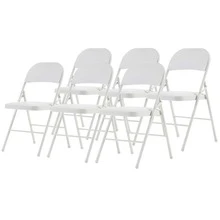 6pcs Elegant Foldable Iron & PVC Chairs for Convention & Exhibition White - trắng - Xem 9