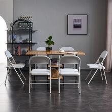 6pcs Elegant Foldable Iron & PVC Chairs for Convention & Exhibition White - trắng - Xem 11